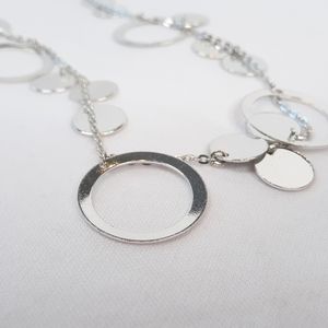 💜Long Necklace | Silver Circles